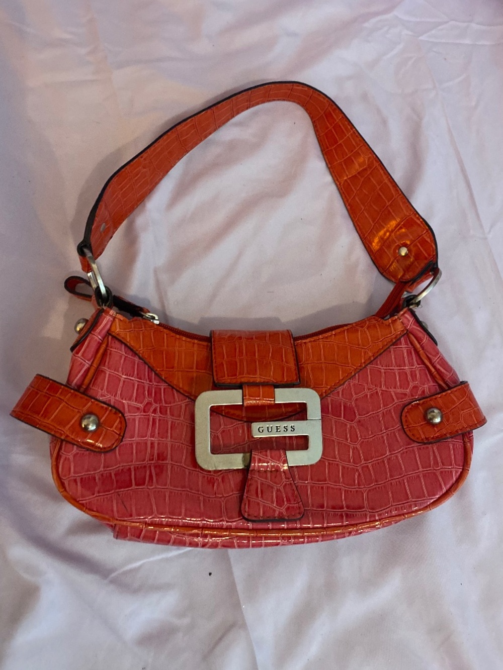 Vintage Guess crocodile embossed baguette shoulder bag